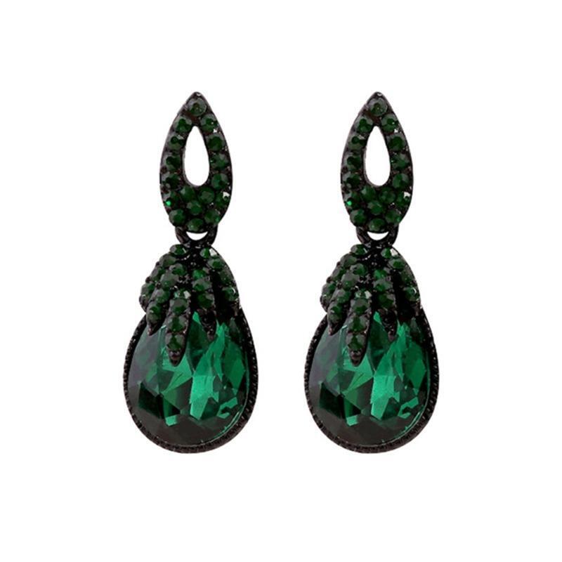 Gorgeous Dark Green Water Drops Earrings Jewelry Gifts for Female Anniversary