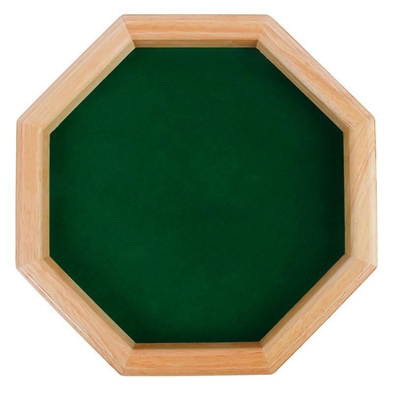 Dice Rolling Tray Octagonal Wood Cosmetic Jewelry Case DND RPG Roleplaying Game