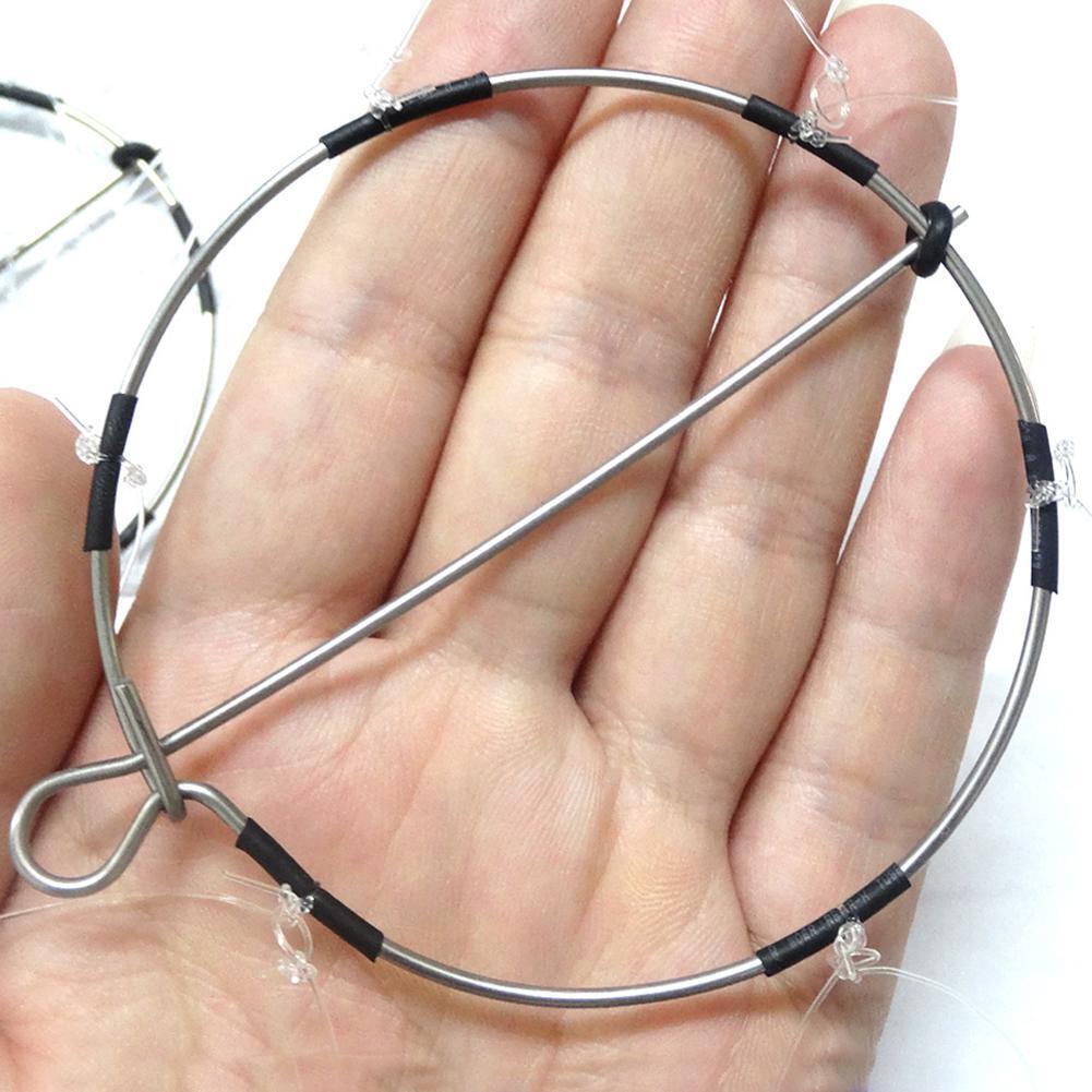 10pcs 6-Ring Portable Fishing Shrimp Crab Cast Trap Catch Crabs Tool Set