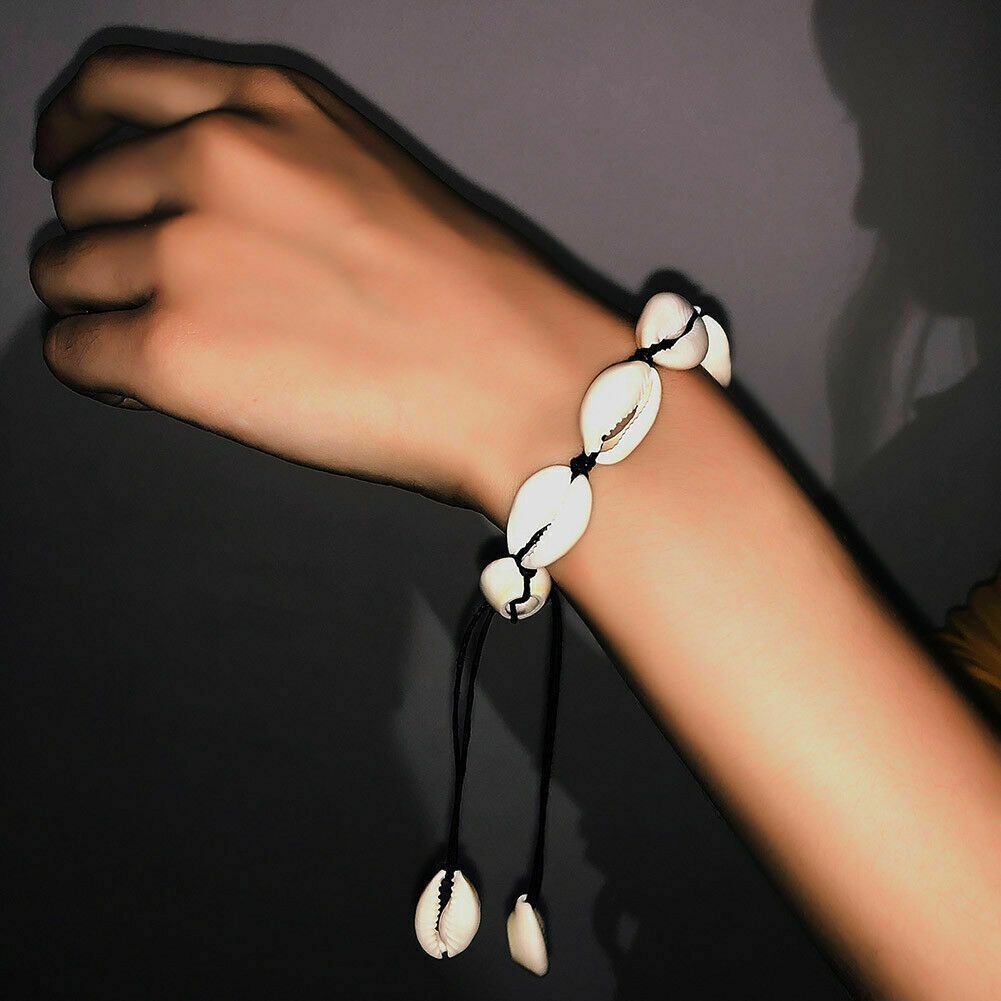 Summer Beach Adjustable Handmade Braided Shell Bracelet Foot Chain Cowrie Ankle
