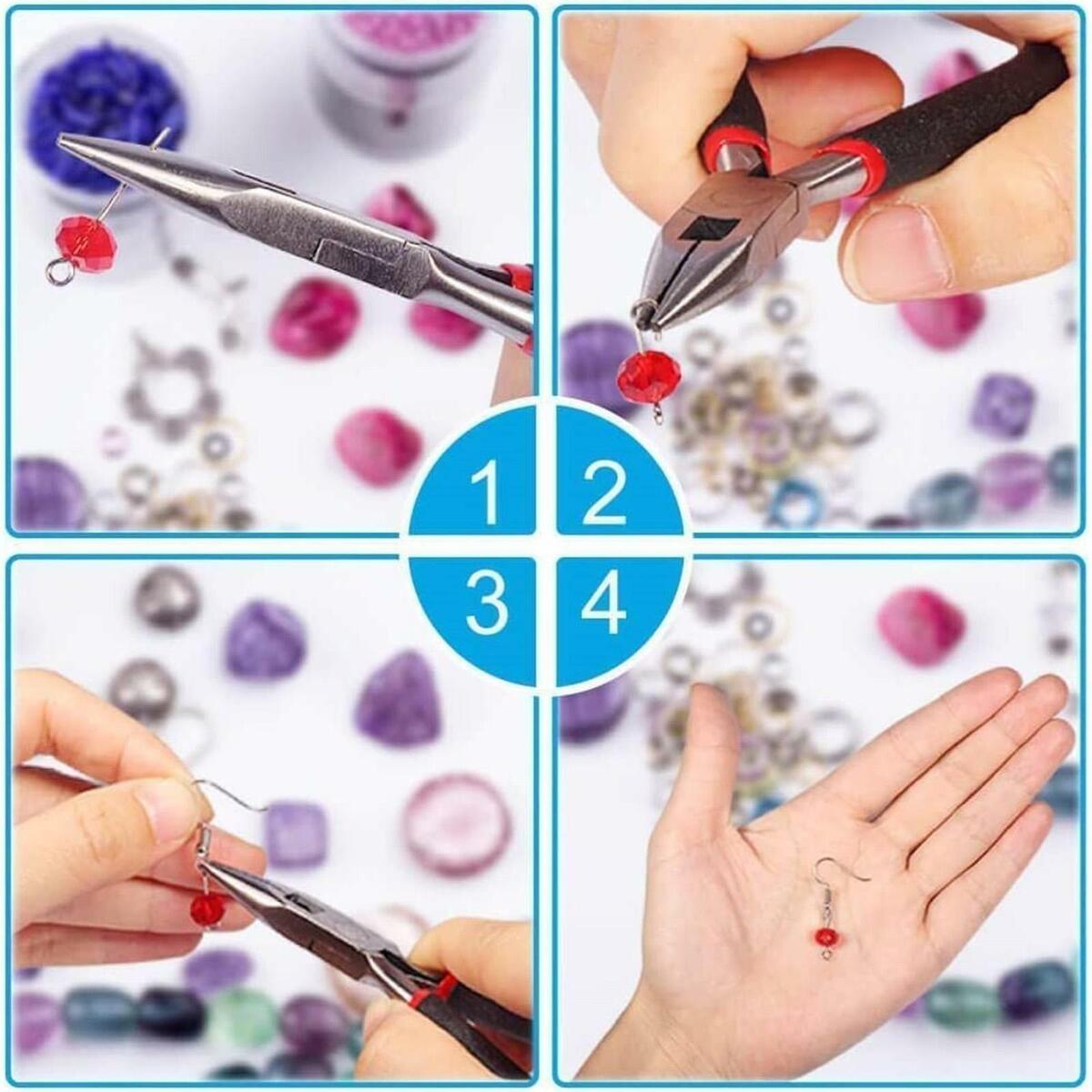 Jewelry Making Kit DIY Beading Jewelry Wires  Rings Necklace Wooden Awl