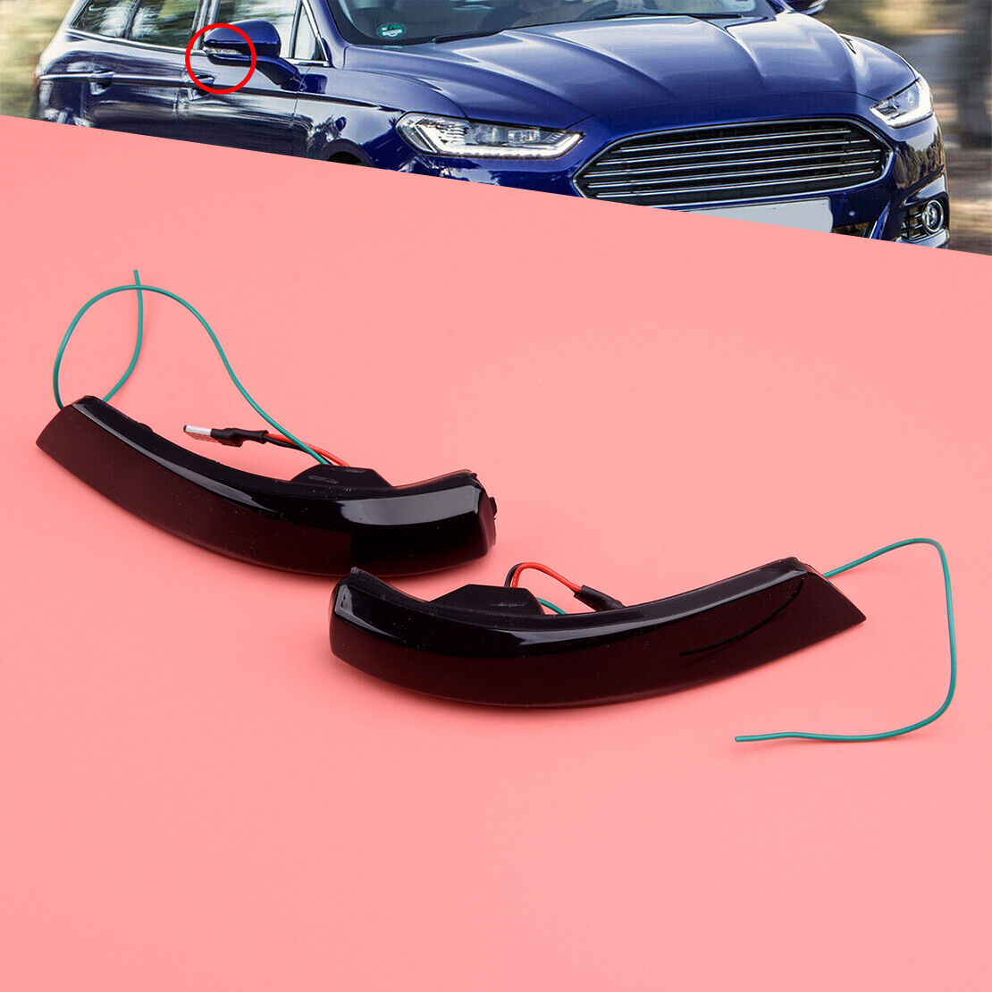 Fit For Ford Focus MK2 Mondeo MK4 Dynamic LED Side Wing Mirror Signal Light