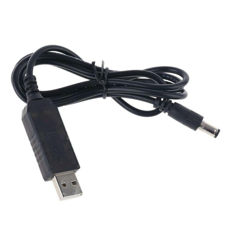 USB 5V to 12V 5.5x2.1mm Step Up Line Voltage Converter Cable With LED Display 6W