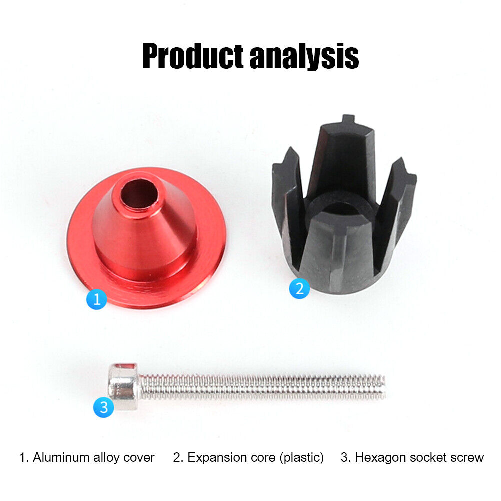 2pcs MTB Handlebar End Plugs Aluminum Alloy Road Bike Handle Grips (Red)