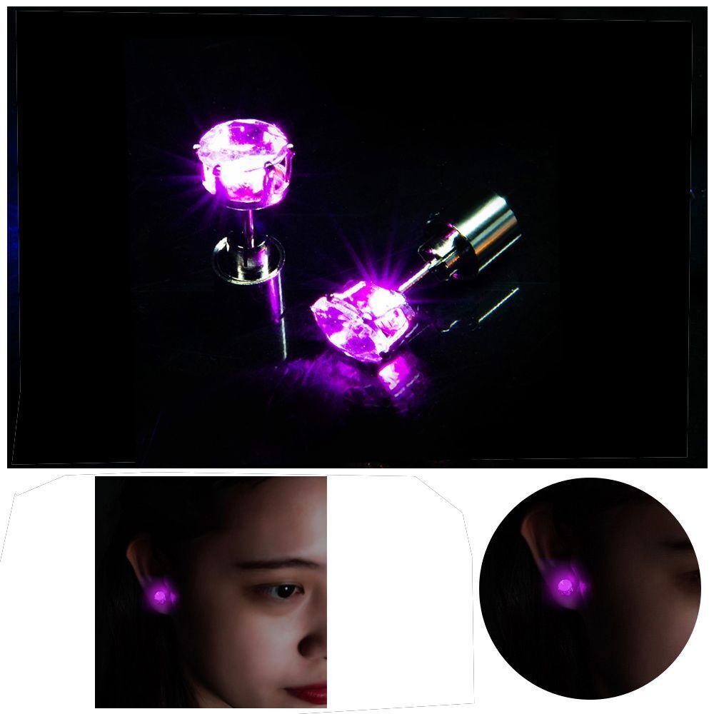 Party Halloween Women Men Blinking Studs Earrings Led Earrings Ear Studs