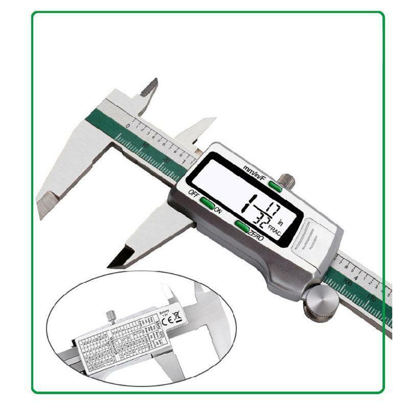 150mm Digital Vernier Caliper Stainless Steel LCD mm/in/F Electronimic Gauge
