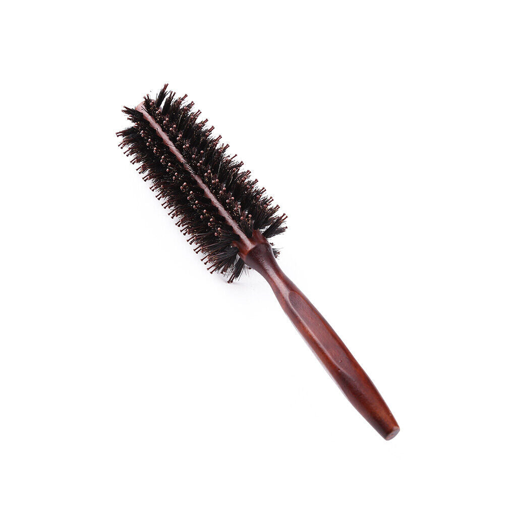 3 Sizes Anti Static Wood Bristle Hair Round Brush Hairdresser Styling