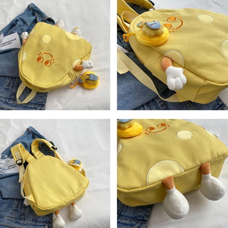Women's Casual Holiday Daypack Cartoon Cheese Pattern Backpacks Cute Dating Bag