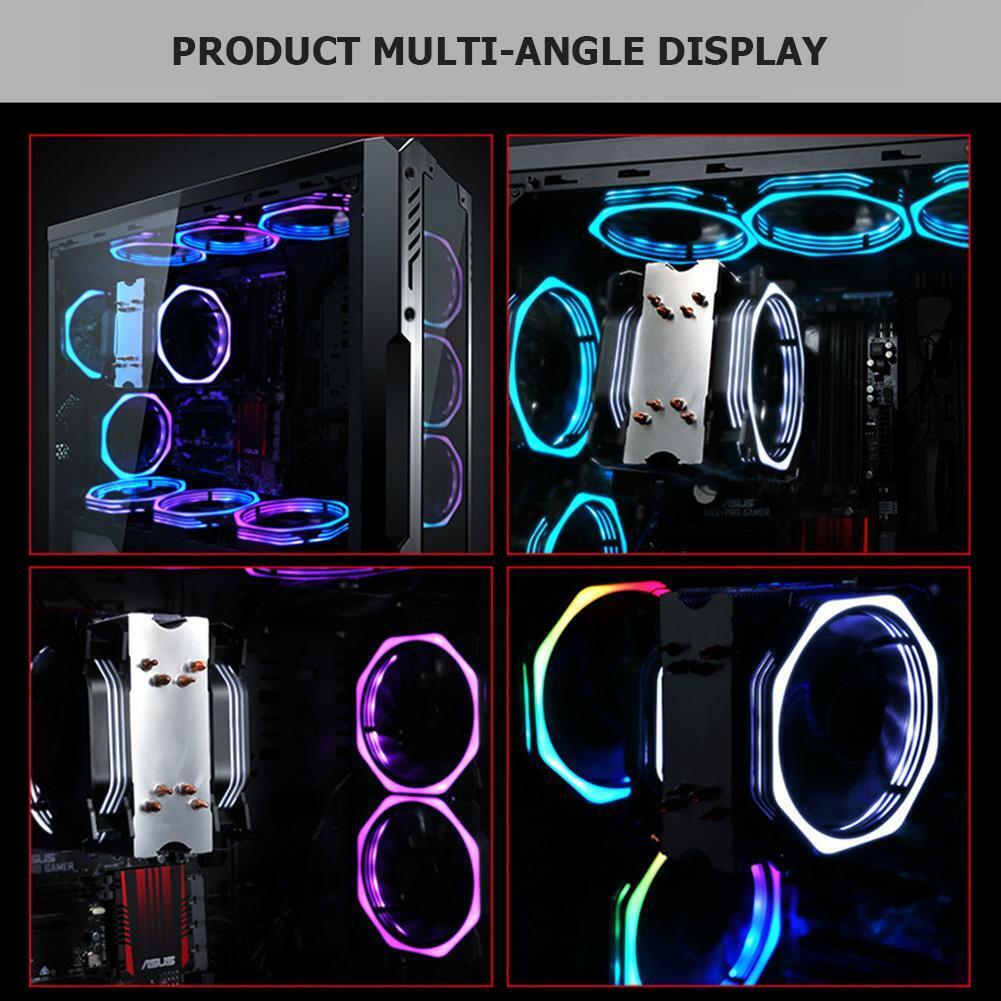 Silent Cooler 120mm Dual Halo Hydraulic Bearing CPU Cooling Fan (Multicolor