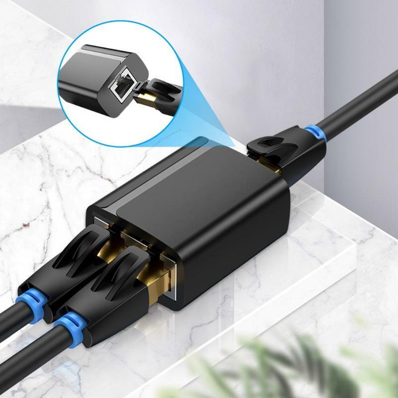 Extender Coupler RJ45 Splitter Connector Female 1 to 2 Ports LAN Ethernet Plug