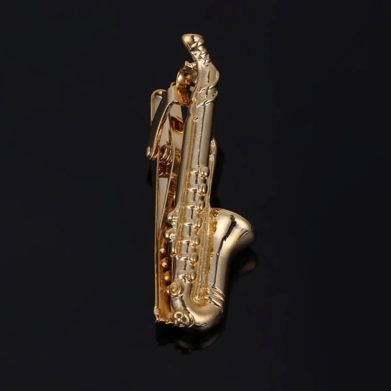 Saxophone Men Tie Clip Bar Necktie Pin Clasp Clamp Wedding Charm Creative Gifts