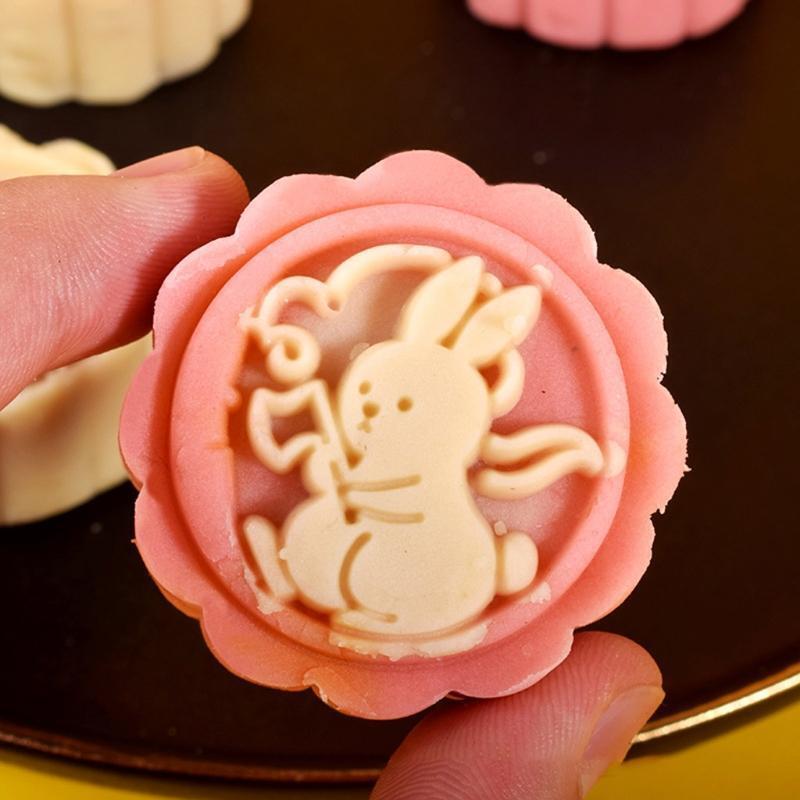 Plastic Mooncake Mold for Mid-Autumn Festival Handpressure Rabbit Mooncake Mould