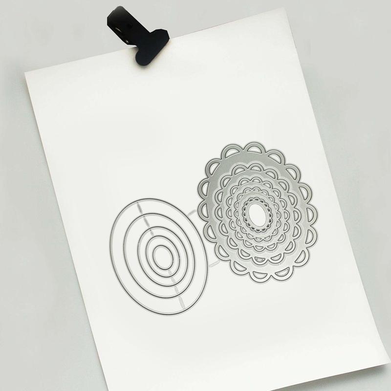 Lace Oval Nesting Frame Metal Cutting Dies Stencil DIY Scrapbooking Template