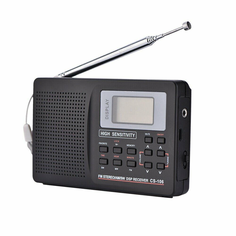 AM FM SW MW LW Digital Display MultiBand Pocket World Radio Alarm Clock Gift
