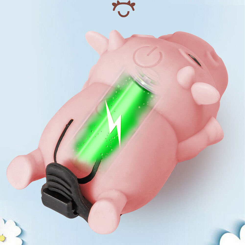 Cute Bike Handlebar Horn Bell Calf Kids Bicycle Scooter Front Light (Pink)