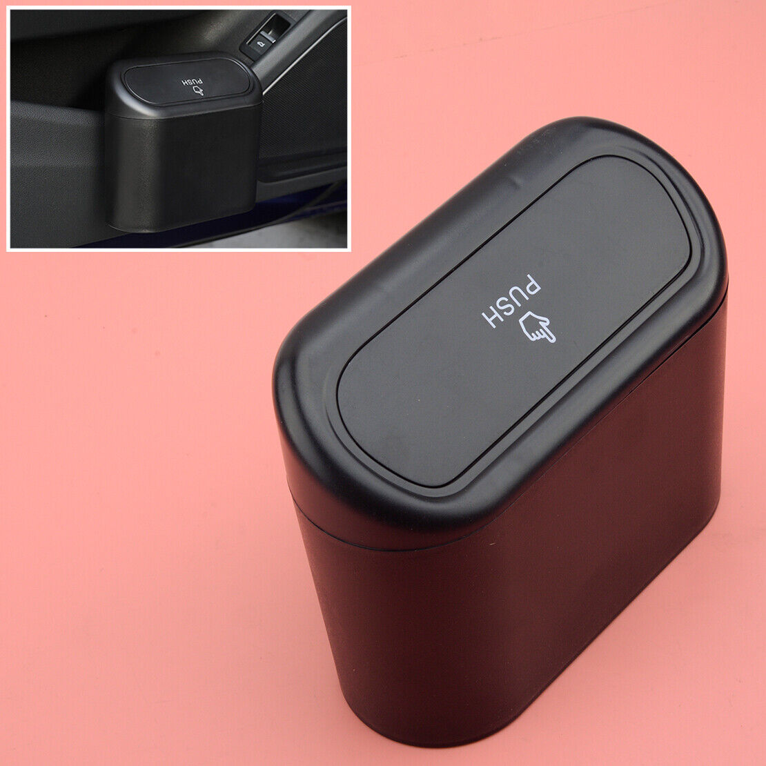 Portable Waterproof Vehicle Auto Car Trash Can Garbage Bin Bag Organizer Black