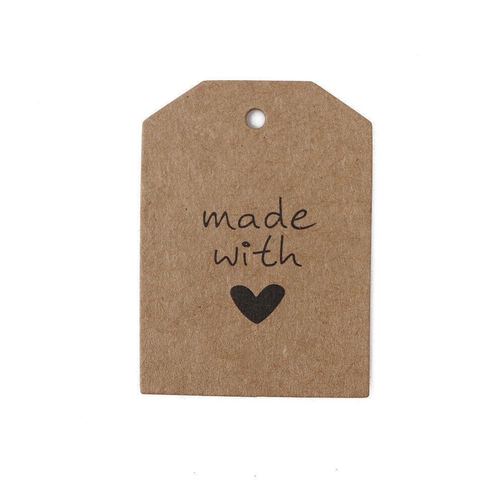 Wedding Supplies Kraft Paper Made with Love Gift Cards Blank Label Hang Tags