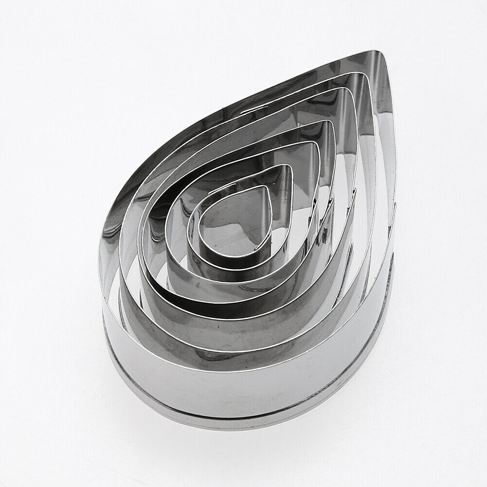 7pcs Stainless Steel Rose Petal Cake Cookie Cutter Mold Pastry Baking Mould