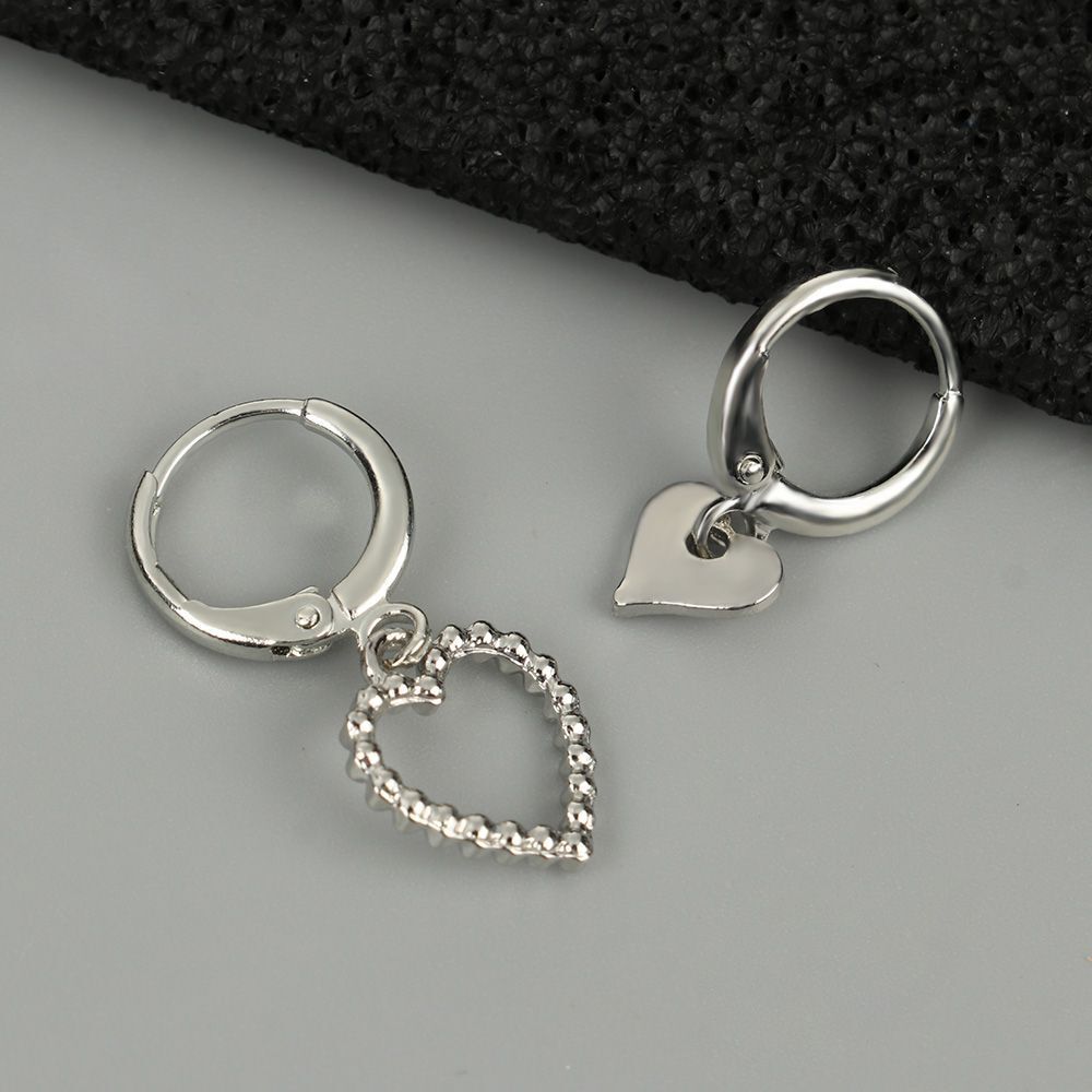 Gift Irregular Earrings Drop Earrings Jewelry Asymmetry Love Heart Earrings
