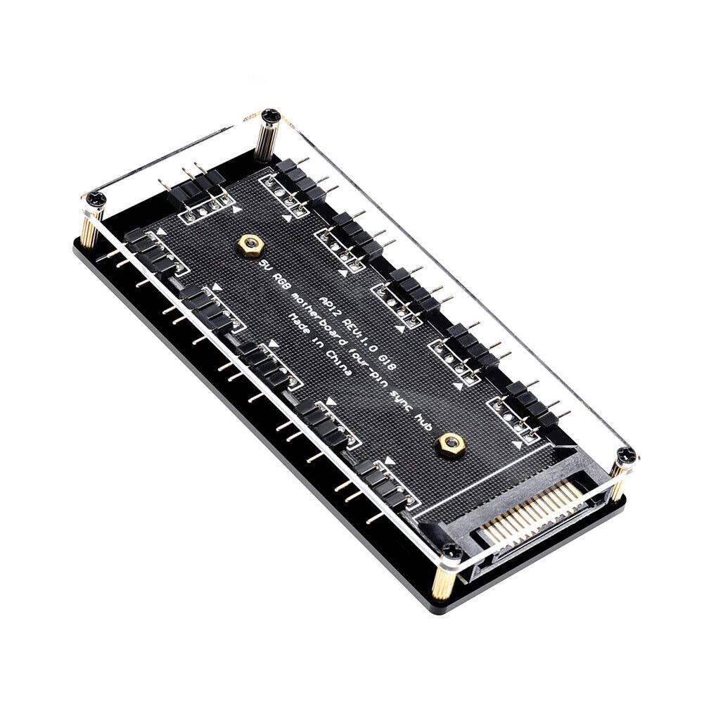 10 Ports RGB Fan HUB PC Desktop SATA Power 5V 3PIN ARGB Extension Splitter