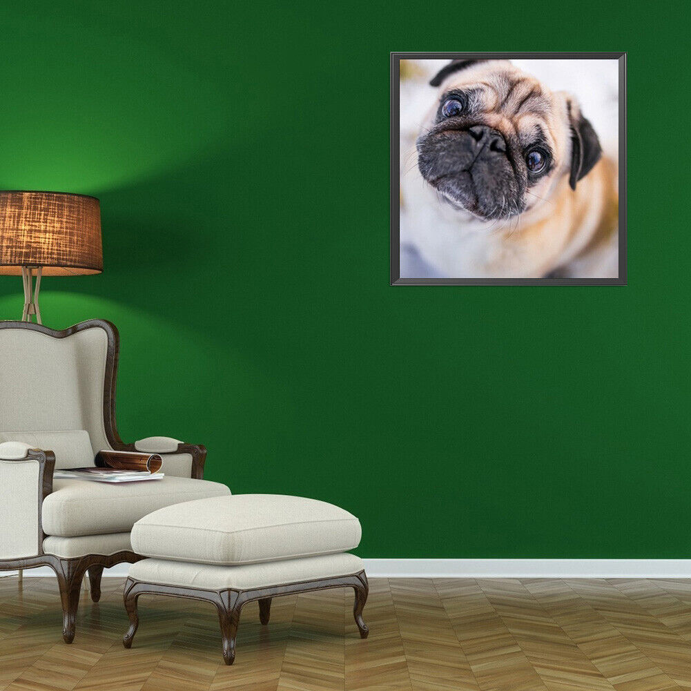 5D DIY Diamond Painting Pug Full Round Drill Mosaic Picture Kit Wall Art