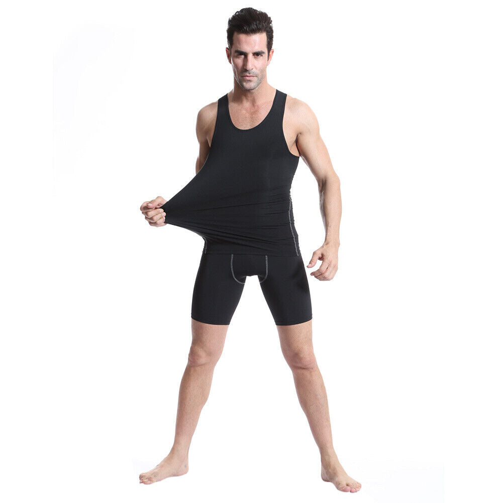 Men's 3 Pack Sports Athletic Compression Under Base Layer Sport Tank Top-13