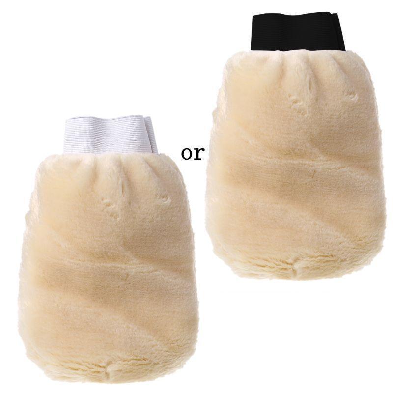 Lambswool Car Wash Mitt Ultra Soft Sheepskin Brush Cleaning Washing Sponge Glove