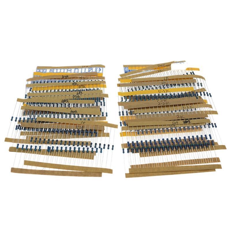 30Values 600Pcs Resistor Kit 10 Ohm-1M Ohm with 1% 1/4W Metal Film Resistors