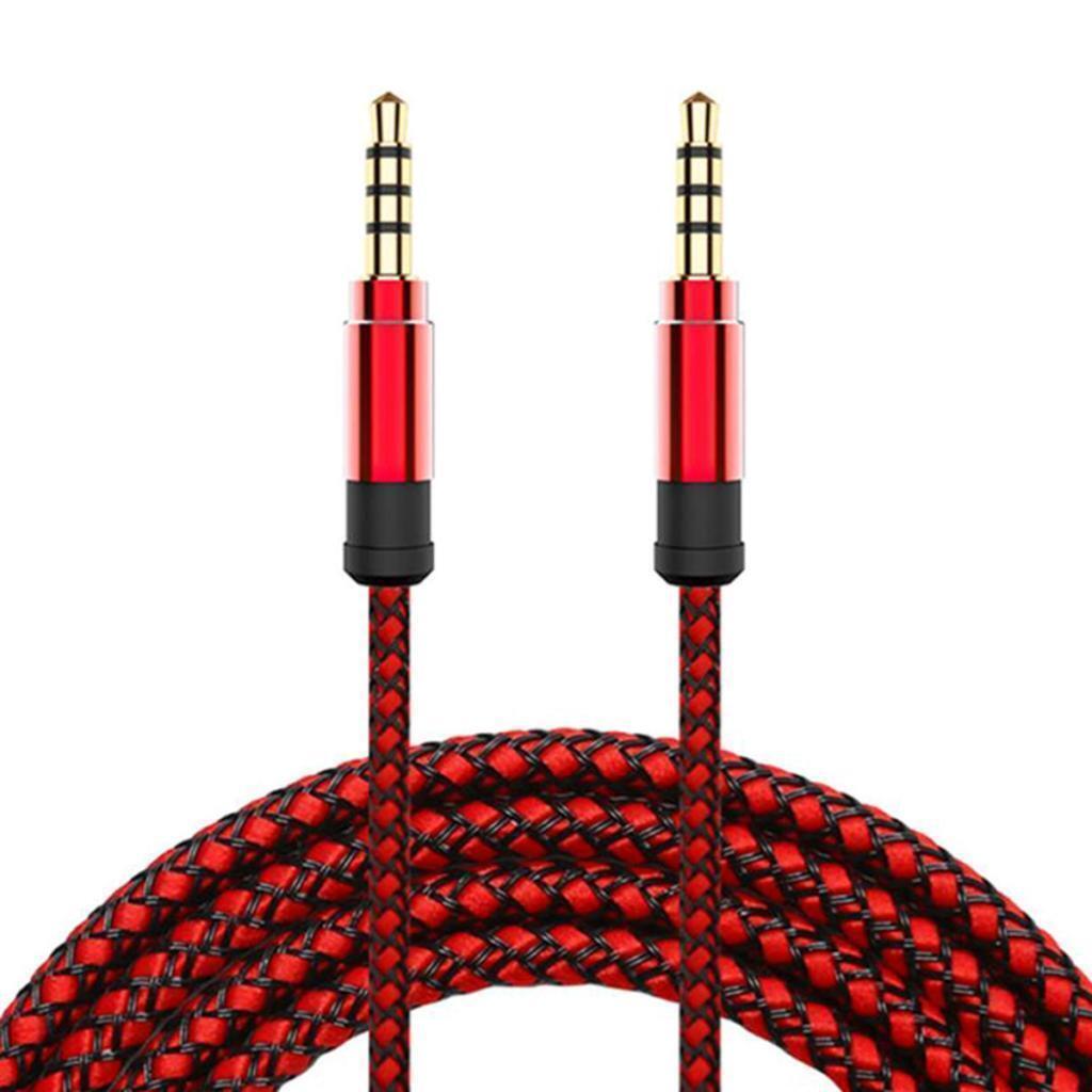 Red  3.5mm Audio Extension Cable Stereo Headphone Cord Male to Female Car