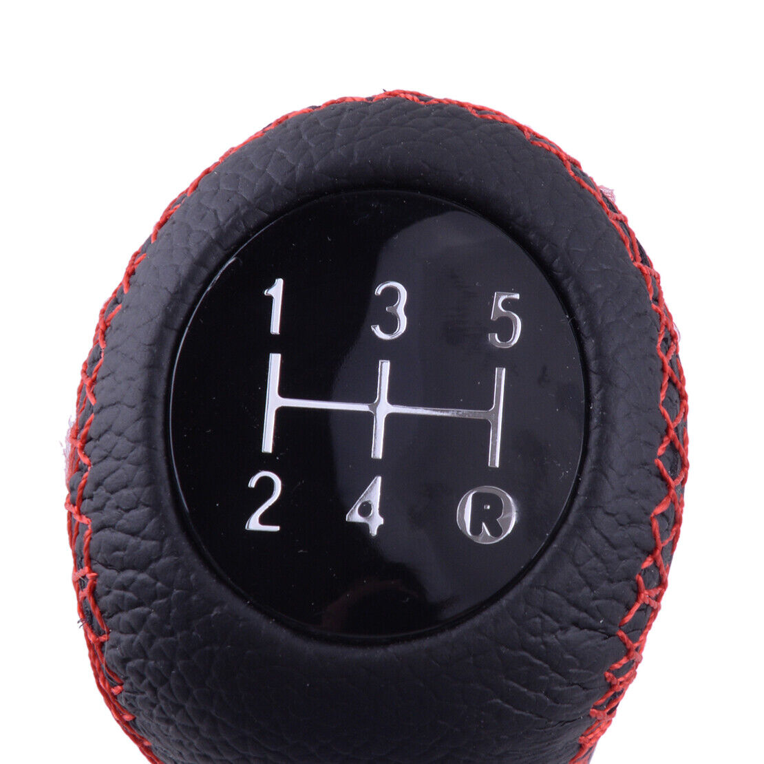 Universal 5 Speed Black Leather Manual Car Gear Shift Knob Shifter Lever Durable