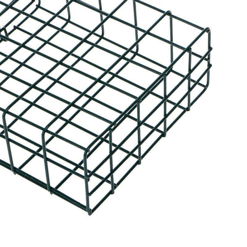 Bird Feeder Green Cube Cage Food Container Outdoor Wild Birds Parrot Feeding