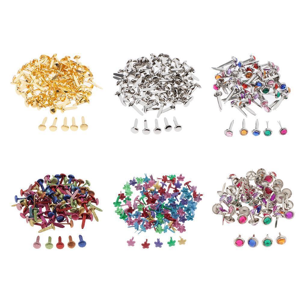 450x Mixed   Brads Accessories Embellishment Fasteners Crafts