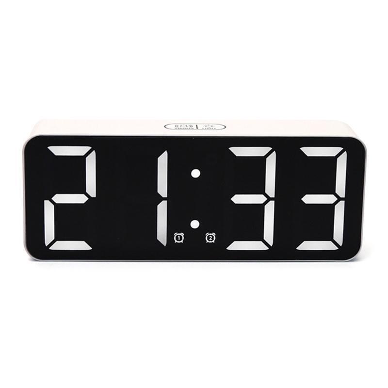 Digital Alarm Clock LED Bedside Clock with 3-Level Brightness Dual Alarm Home