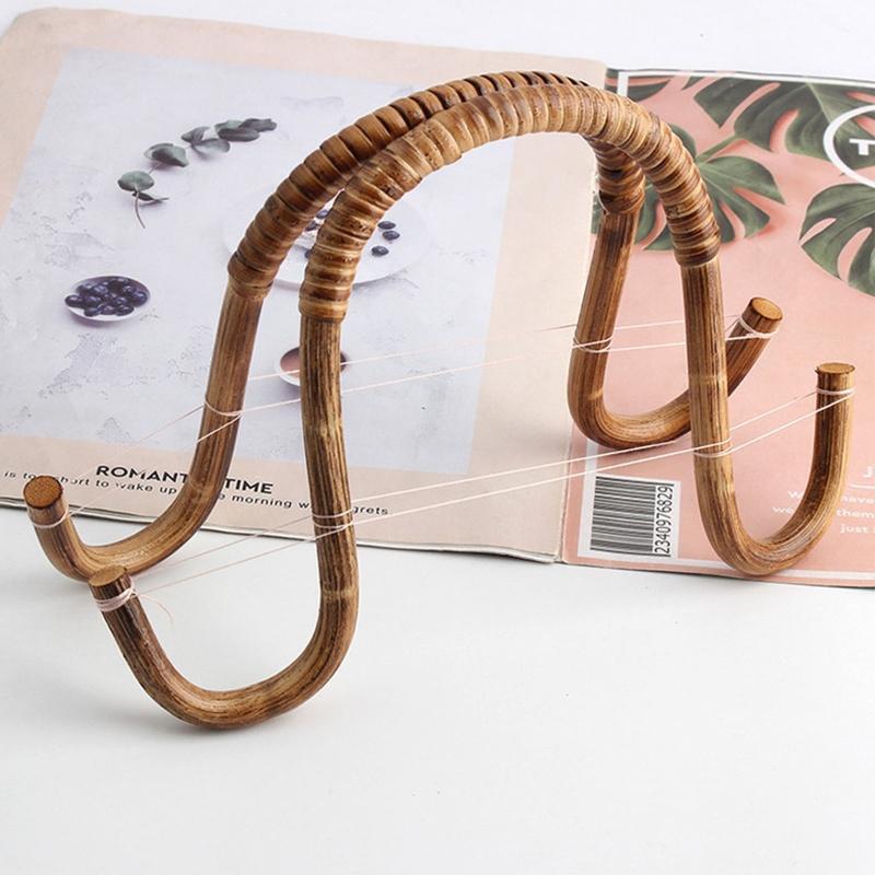 Bamboo Rattan Bag Handle Wood Purse Bag Wooden Handles Making Handle Bag Handles