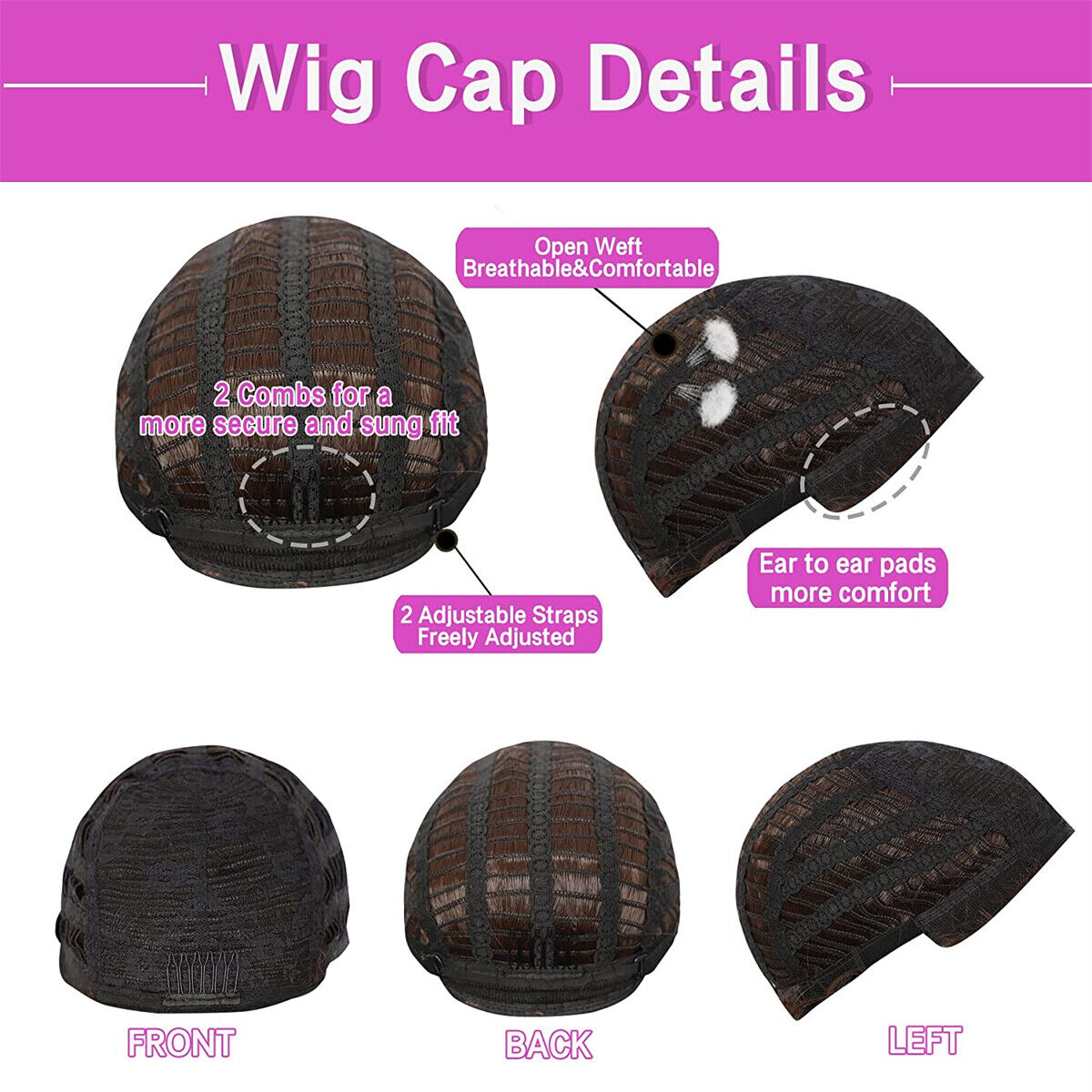 Women Ladies Fashion Short Curly Wig Natural Brown BOB Wavy Hair Wigs with Bangs