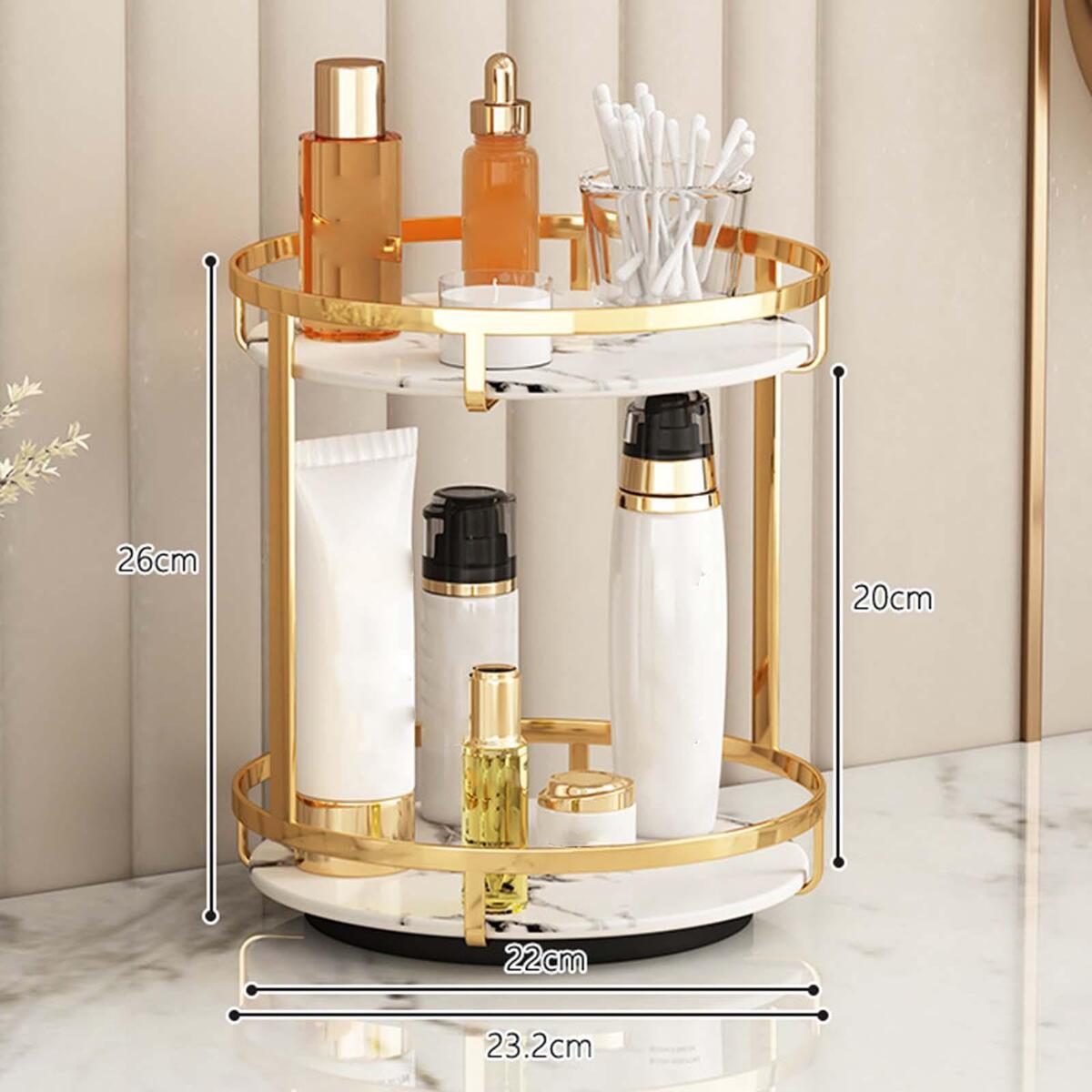 Nordic Makeup Organizer Storage Shelf for Dresser or Vanity Countertop