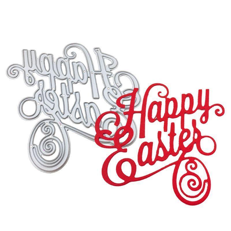 Happy Easter Metal Cutting Dies Stencil Scrapbooking DIY Album Stamp Paper Cards