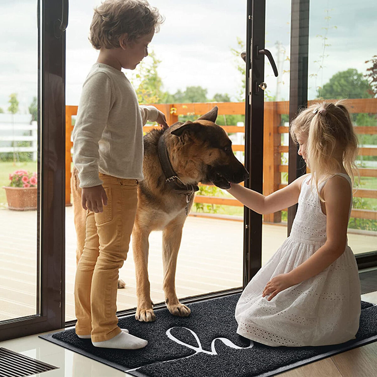 Washable Polyester Carpets - Entering Door Welcome Mat Non-Slip Pads (01)