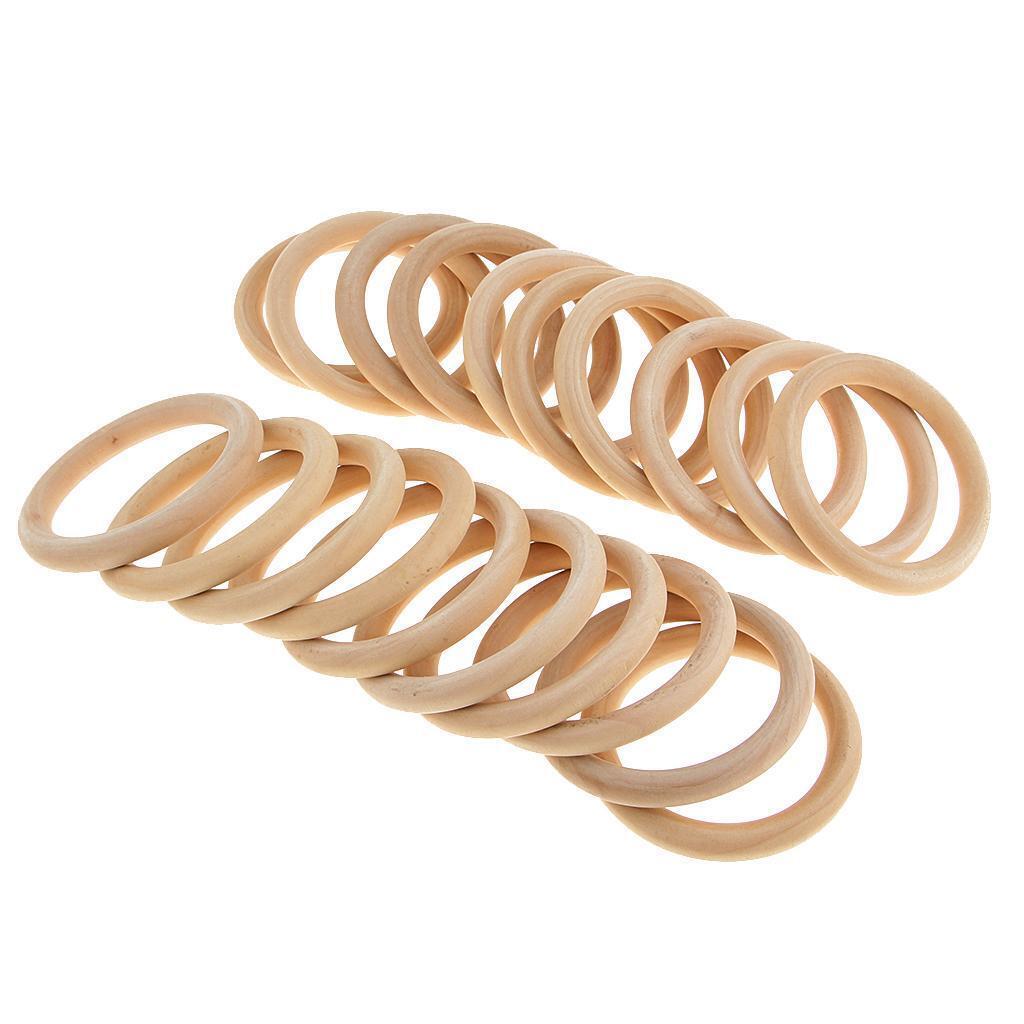 20Pcs DIY Jewelry Making Wooden Teething Ring for DIY Crafts Decoration 80mm