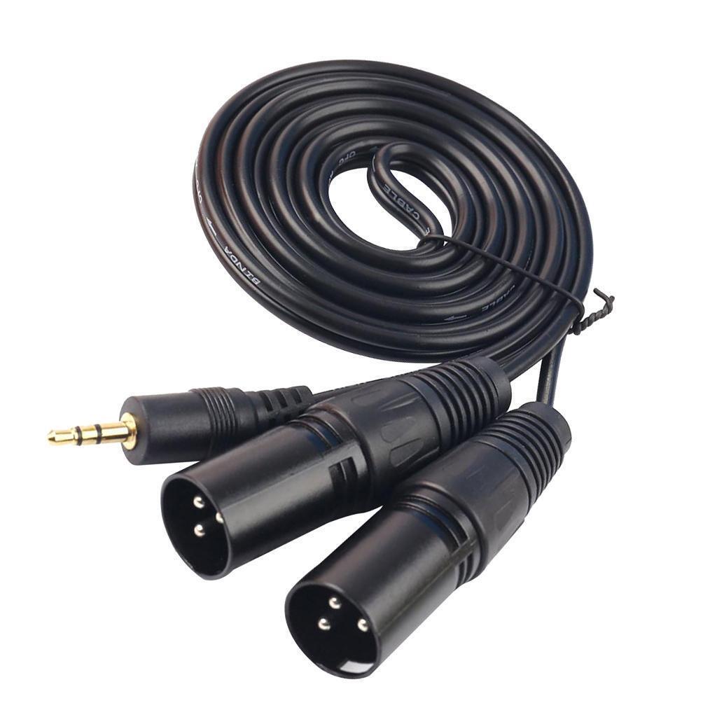 3.5mm To Dual XLR Male Cable, 3.5mm (Mini) 1/8 '' TRS Stereo To XLR Male
