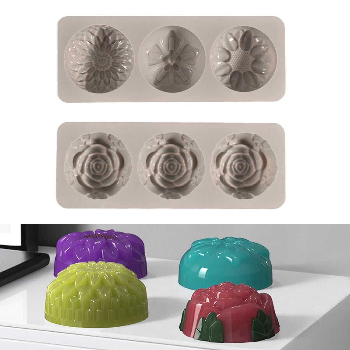 2x Flower Shaped Silicone Mold Handcraft Casting Storage Box DIY Making Tool