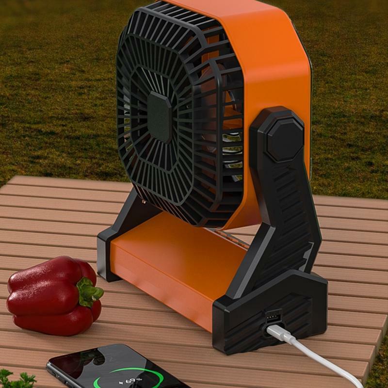 10000mAh Rechargeable 3 Gears Hanging Fan with LED Light Lamp for Camping