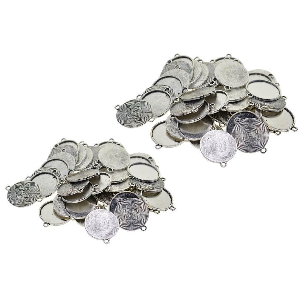 100 Pcs Round Blank Plain Bezel 16mm 18mm Cabochon Trays Pendant Crafting
