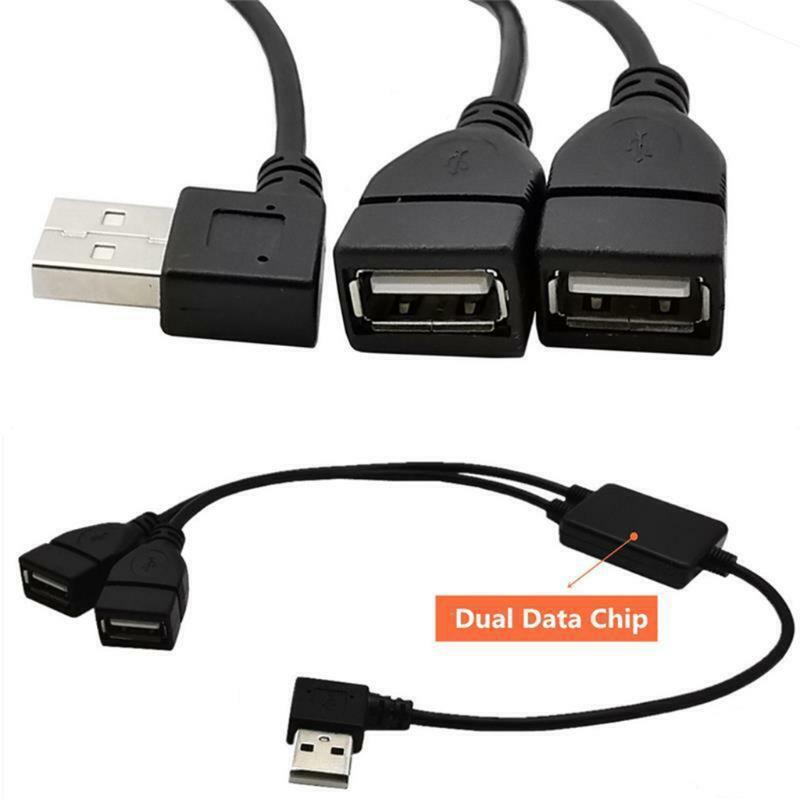 Portable USB Y Splitter USB Power Enhancer HUB Adapter 1 Male to 2 Female 30cm