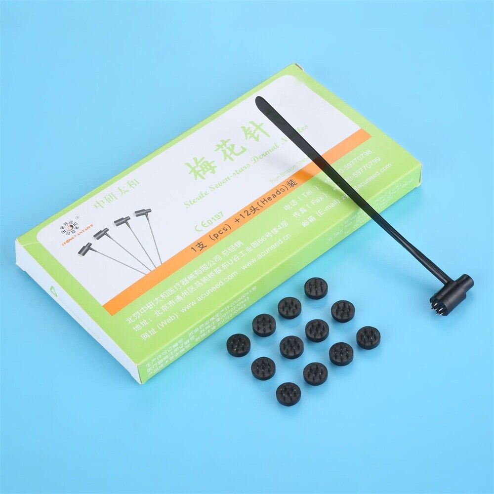 1Pc Plum Blossom Single Head Dermal Needle+12 Disposable Replacement Head 2 in 1
