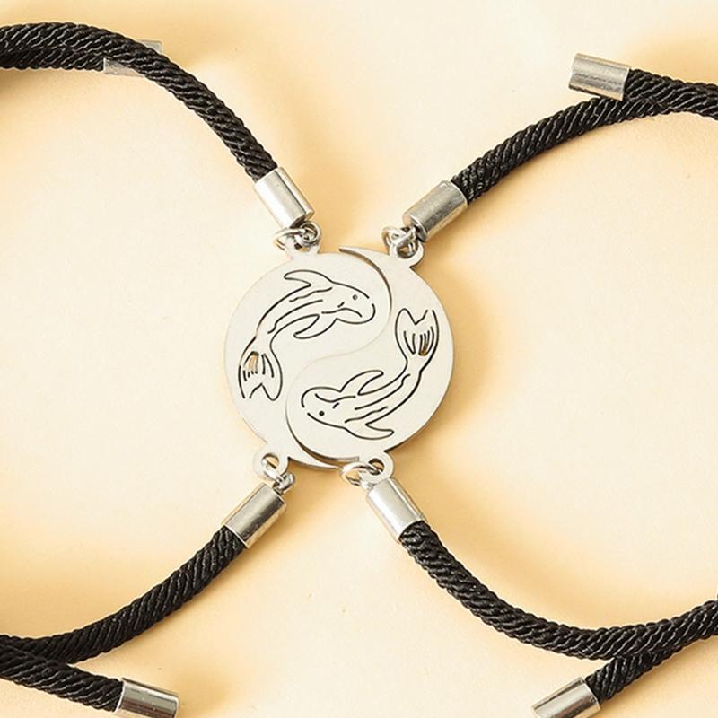 Stainless Steel Tai Chi Fish Couple Hand-pulling Adjustable Hand Rope 2-piece