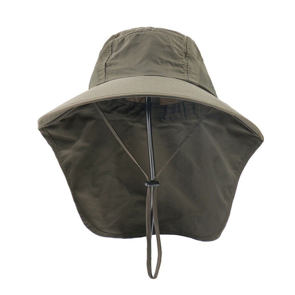 Fishing Sun Hat UV Protection Neck Cover Outdoor Sunshade Cap (Dark Grey)