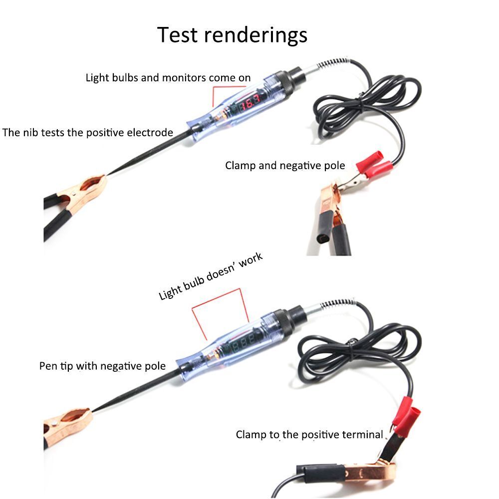 Tool LED Light Car Electric Voltage Test Pen  Tester Digital LCD Probe Detector