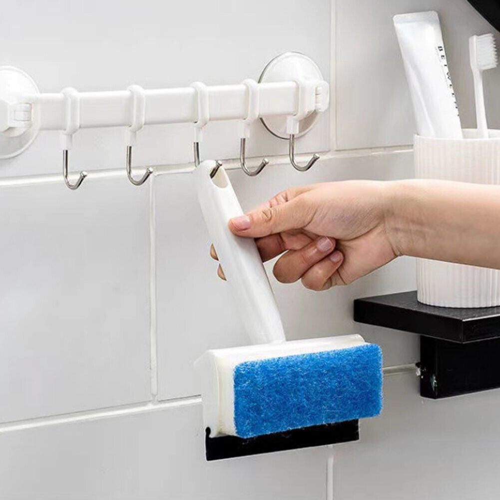 Window Cleaning Brush Glass Wiper Cleaner Double Side Squeegee Scraper Tool