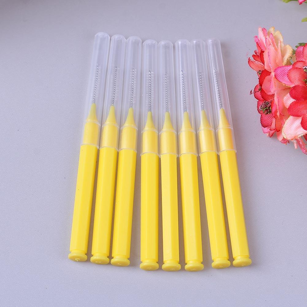 16pcs/Pack I Type Interdental Brushes Dental Cleaning Massage Tool(Yellow)
